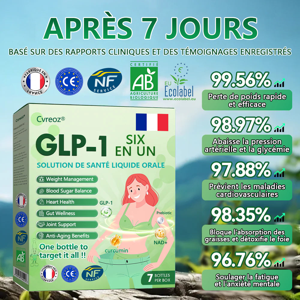 ❤️𝑩𝒐𝒖𝒕𝒊𝒒𝒖𝒆 𝒐𝒇𝒇𝒊𝒄𝒊𝒆𝒍𝒍𝒆 |𝐂𝐯𝐫𝐞𝐨𝐳® GLP-1 Liquide pour la santé 6 en 1 (Une seule dose par jour - resultats visibles des 7 jours)
