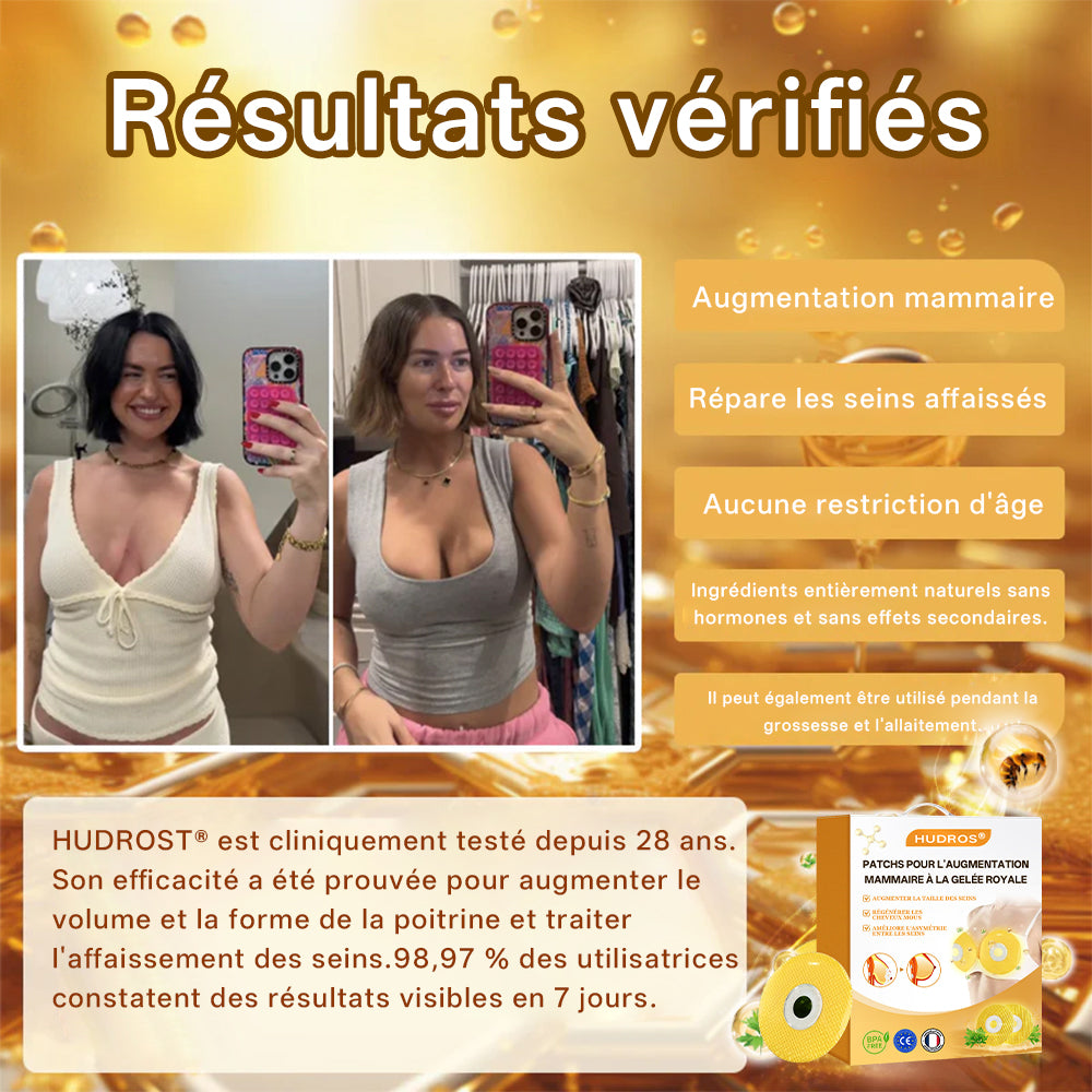 🏆【Boutique officielle】𝐇𝐔𝐃𝐑𝐎𝐒®🩰 Patch à la gelée royale pour l’augmentation mammaire sans danger lors de l’allaitement