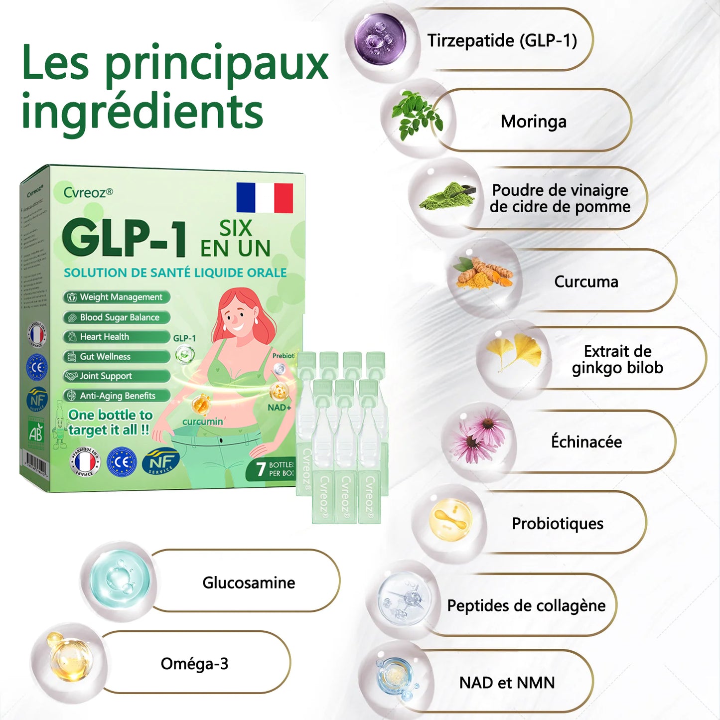 ❤️𝑩𝒐𝒖𝒕𝒊𝒒𝒖𝒆 𝒐𝒇𝒇𝒊𝒄𝒊𝒆𝒍𝒍𝒆 |𝐂𝐯𝐫𝐞𝐨𝐳® GLP-1 Liquide pour la santé 6 en 1 (Une seule dose par jour - resultats visibles des 7 jours)