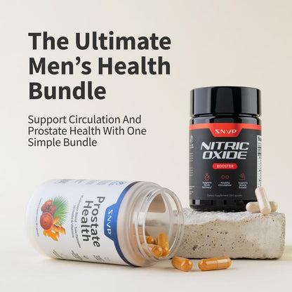 👨‍⚕️Ultimate Men's Health Bundle - Supplements🔥69%OFF⏰ - Nitric Oxide Booster 60ct + Prostate Health Bundle - Natural Supplement Capsules - Support Blood Circulation & Prostate Health👍