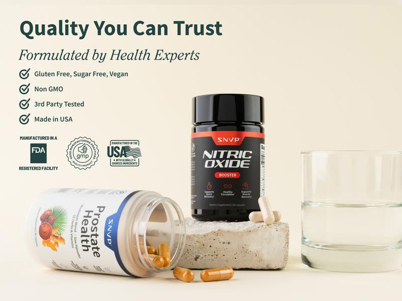 👨‍⚕️Ultimate Men's Health Bundle - Supplements🔥69%OFF⏰ - Nitric Oxide Booster 60ct + Prostate Health Bundle - Natural Supplement Capsules - Support Blood Circulation & Prostate Health👍