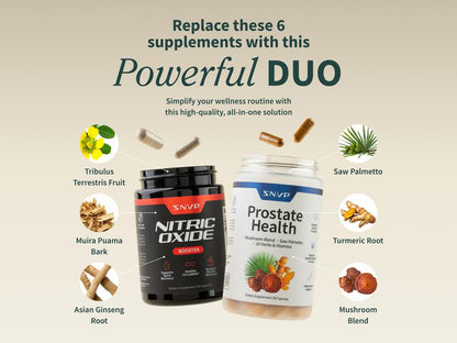 👨‍⚕️Ultimate Men's Health Bundle - Supplements🔥69%OFF⏰ - Nitric Oxide Booster 60ct + Prostate Health Bundle - Natural Supplement Capsules - Support Blood Circulation & Prostate Health👍